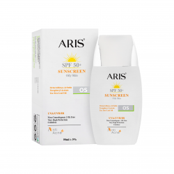 کرم ضدآفتاب بی رنگ SPF 50 مناسب پوست چرب و جوش دار اریس