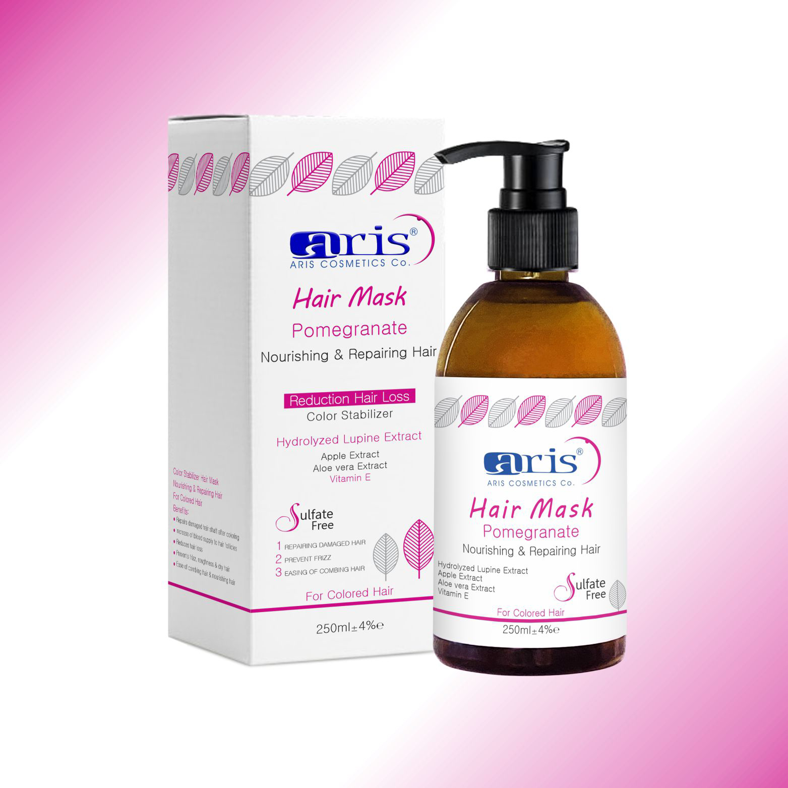 ماسک مو انار تثبیت کننده رنگ مو (بدون سولفات)